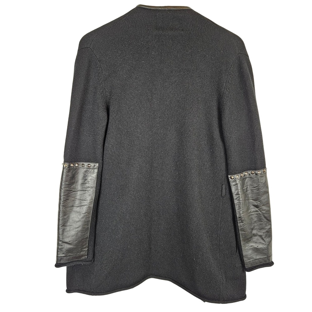 Max&Moi by Lederer cashmere leather open front cardigan with studs black, 38 - Picture 2 of 9